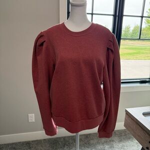 NWT Etica Pink Sweatshirt with Puff Sleeves